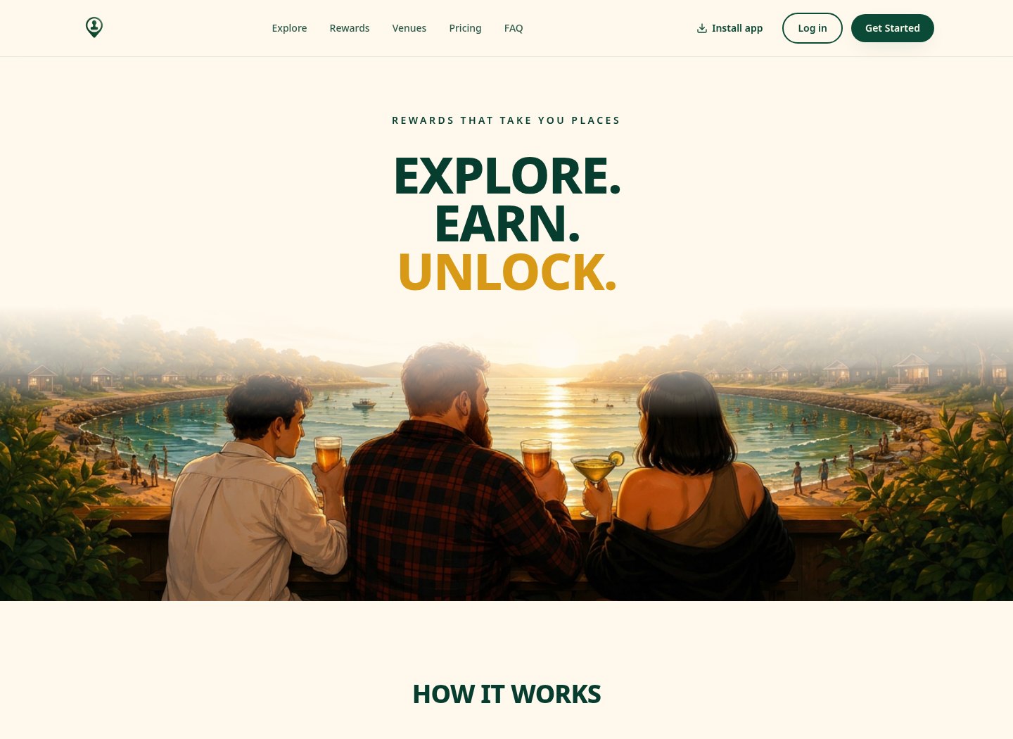 GetStamp’d rewards platform website shown in a desktop browser